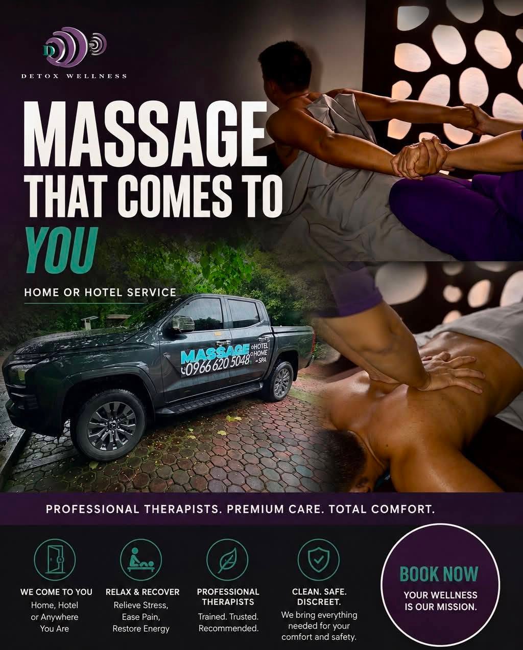 Massage that comes to you - Home or Hotel service by Detox Wellness